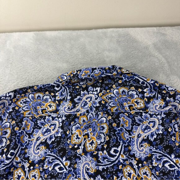 Robert Graham Men's Small Classic Fit Paisley Navy Long Sleeve Shirt - Picture 14 of 15